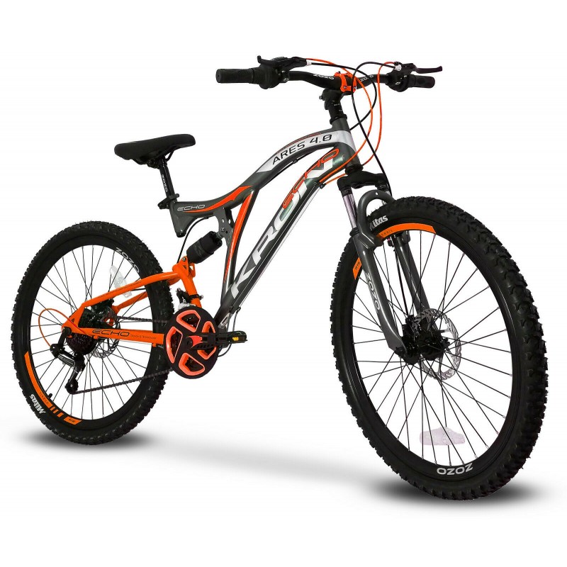 Bicicletta Ares MTB 24'' 21v Bici mountain bike biammortizzata freni a disco