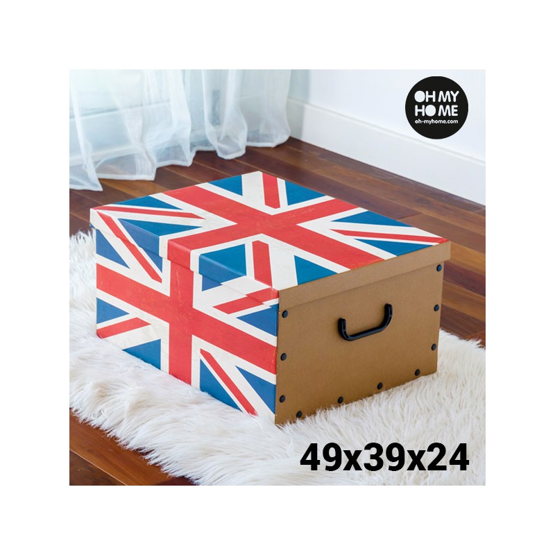 Scatola Porta Tutto Di Cartone Con Coperchio E Manici Flag Oh My Home